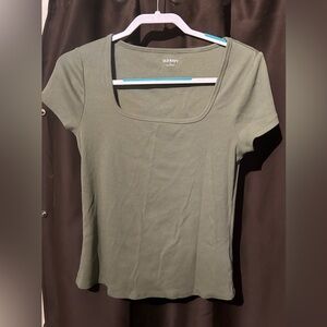 Old Navy square neck fitted ribbed tee size L